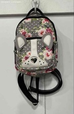 Betsey Johnson French Bulldog Floral Gray Mini Backpack