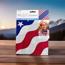Bandana Red, White & Blue Stars & Stripes 22 X 22 Inches