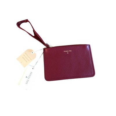Patrizia Pepe red leather wristlet clutch purse with tags