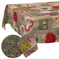 Tischdecke Abwaschbar 140 X 100 Cm Rechteckig Herzen Wasserabweisend Lotuseffekt