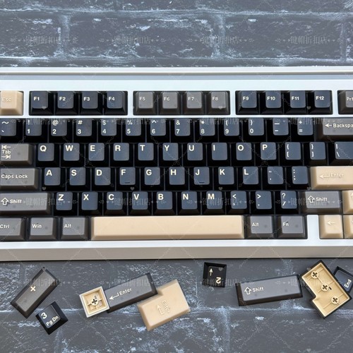 Black Grey ABS + PC Material Apes Keycap Doubleshot ABS Keycap Set 163 keys - Picture 3 of 4