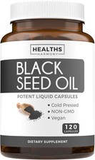 Black Seed Oil - 120 Softgel Capsules Skin Health Non-GMO  Vegan Cold-Pressed