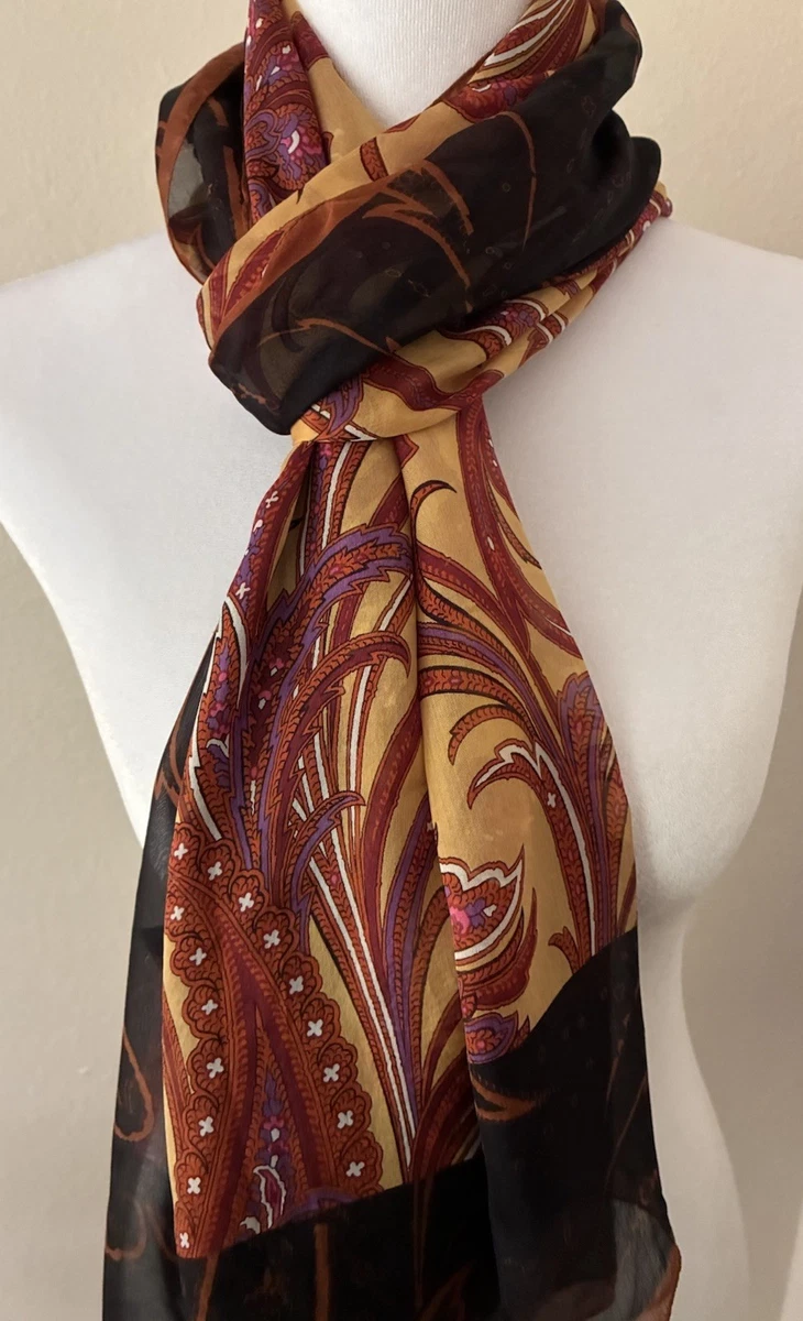 Foulard Carré FRAAS En Soie Bordeaux 51x51cm - Vintage