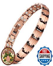 Feraco Copper Magnetic Bracelet for Women, 2X Ultra Strength 3500Gauss