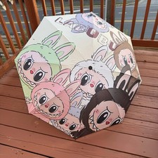 Labubu Print Umbrella 39" Width Rainy Season Fall Colorful BEIGE #1