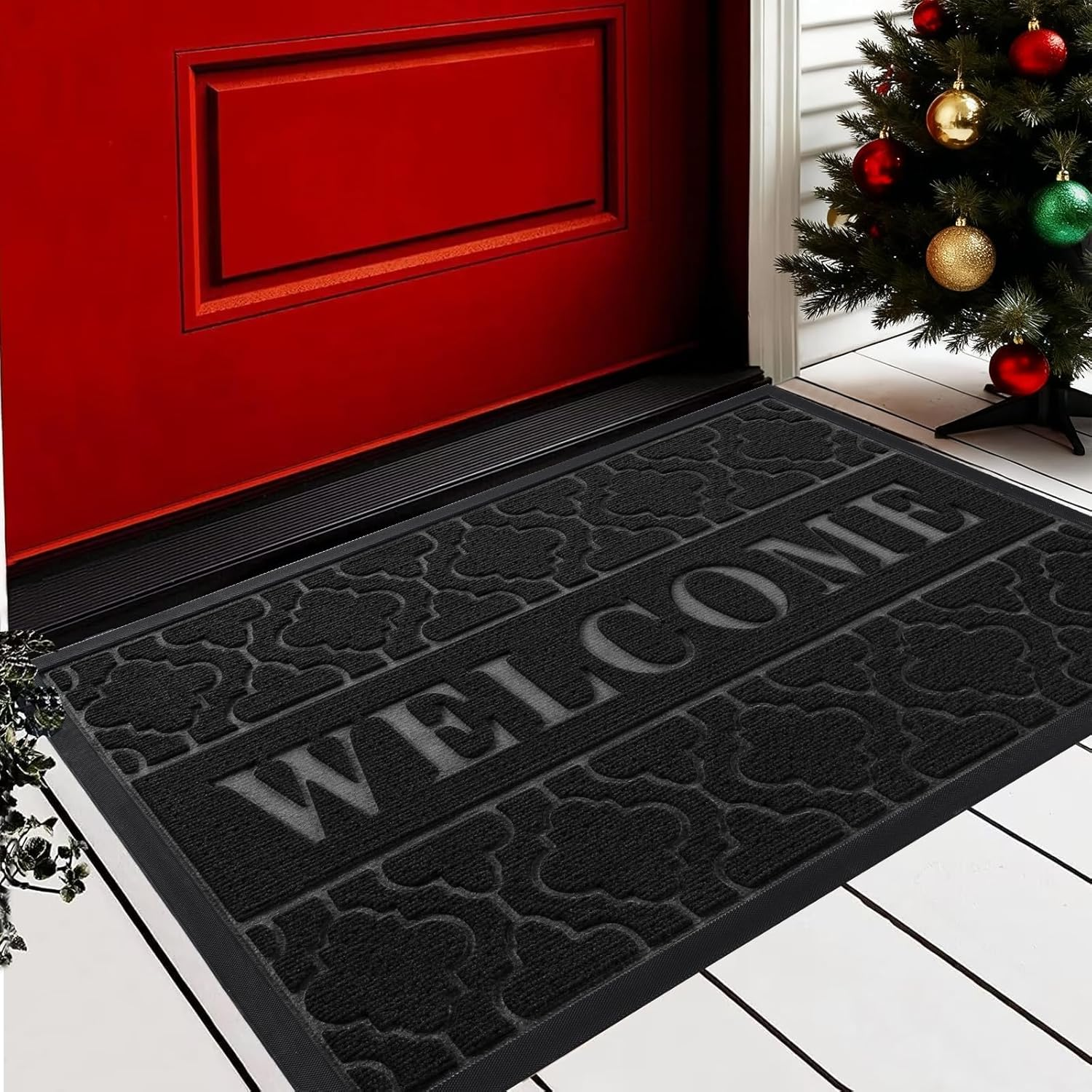 Yimobra Welcome Mat Outdoor Indoor 29.5X17, All-Weather Waterproof Front Door Ma
