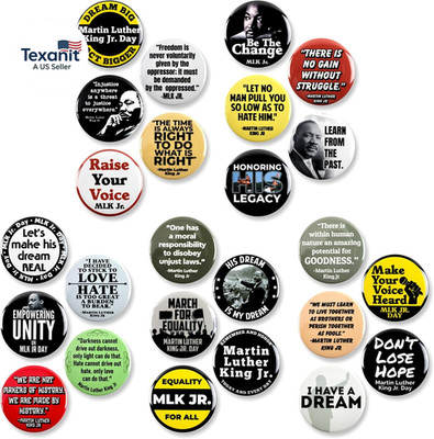 Dr. Martin Luther King Jr. Day Pinback Buttons   Celebration & Inspiration Megap