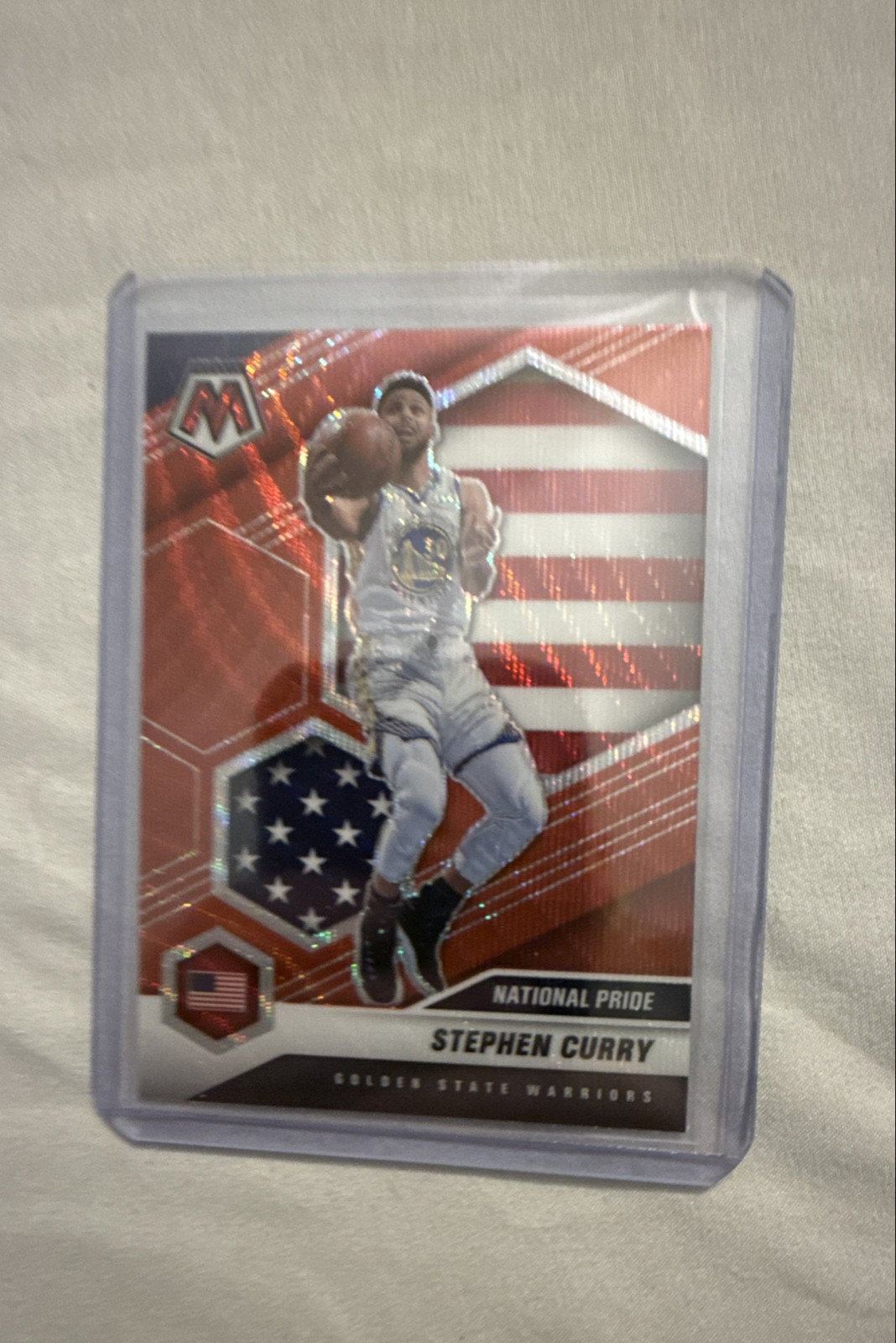 2020-21 Panini Mosaic - National Pride Stephen Curry #249 Red Wave Mosaic Prizm