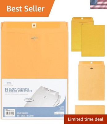 Envelopes, 10'' x 13'', Clasp Closure, Brown Kraft All-Purpose 24-lb Paper Mail...