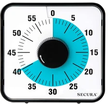 Secura 60-Minute Visual Countdown Timer 7.5-Inch Oversize Classroom Visual Timer