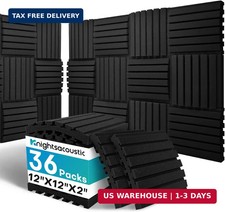 36Packs Curved Sound Proof Foam Panels for Walls, 2" Acoustic Panels Sound Absor
