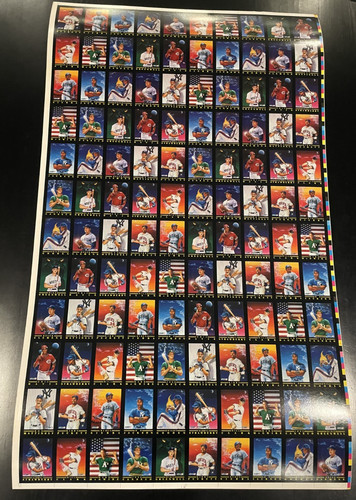 1991 Fleer Baseball Full Uncut Sheet Pro-Visions Black Bo McGwire Canseco + (A)