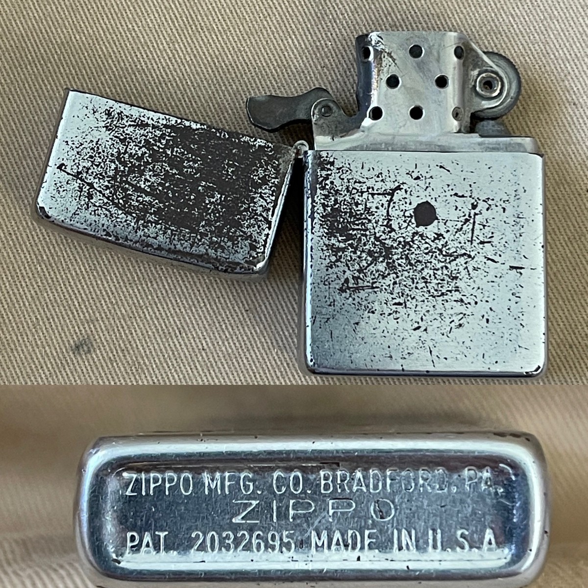 Vintage Rare Zippo 1949 Lighter — Engraved Name Signed on Back 