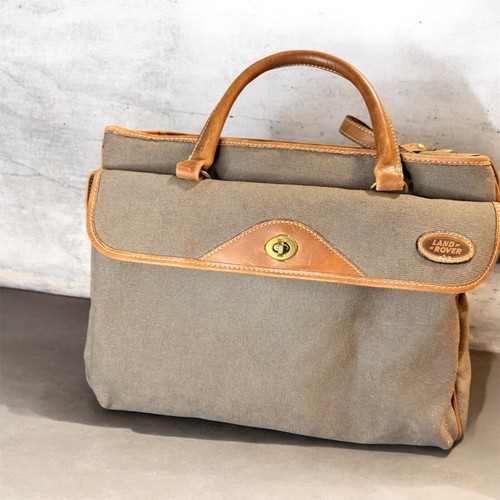 Vintage Land Rover by Holland Brothers Canvas & Leather Briefcase Laptop Messeng