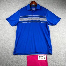 Under Armour Heatgear Performance Polo Shirt Mens Large Blue Striped Casual