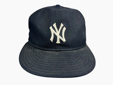 Vtg 80s/90s NEW YORK YANKEES Pro Model USA-MADE MLB BASEBALL HAT Fitted Sz 7 1/4