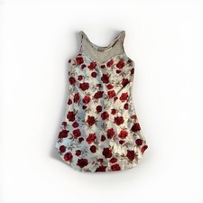 Gilligan  Omalley Women  s Slip Dress Night Gown Satiny Floral Roses Sz Medium