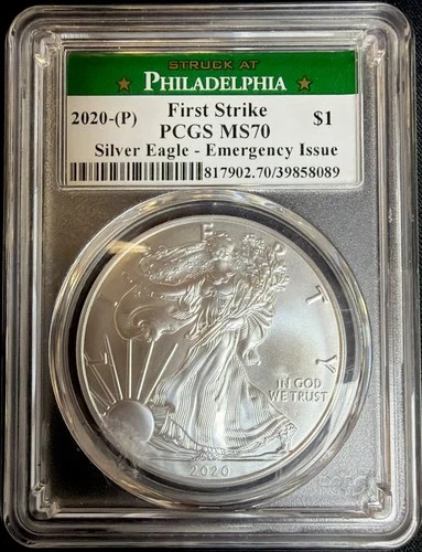 2020-(P) $1 American Silver Eagle PCGS MS70 FIRST Strike Emergency Issue #17