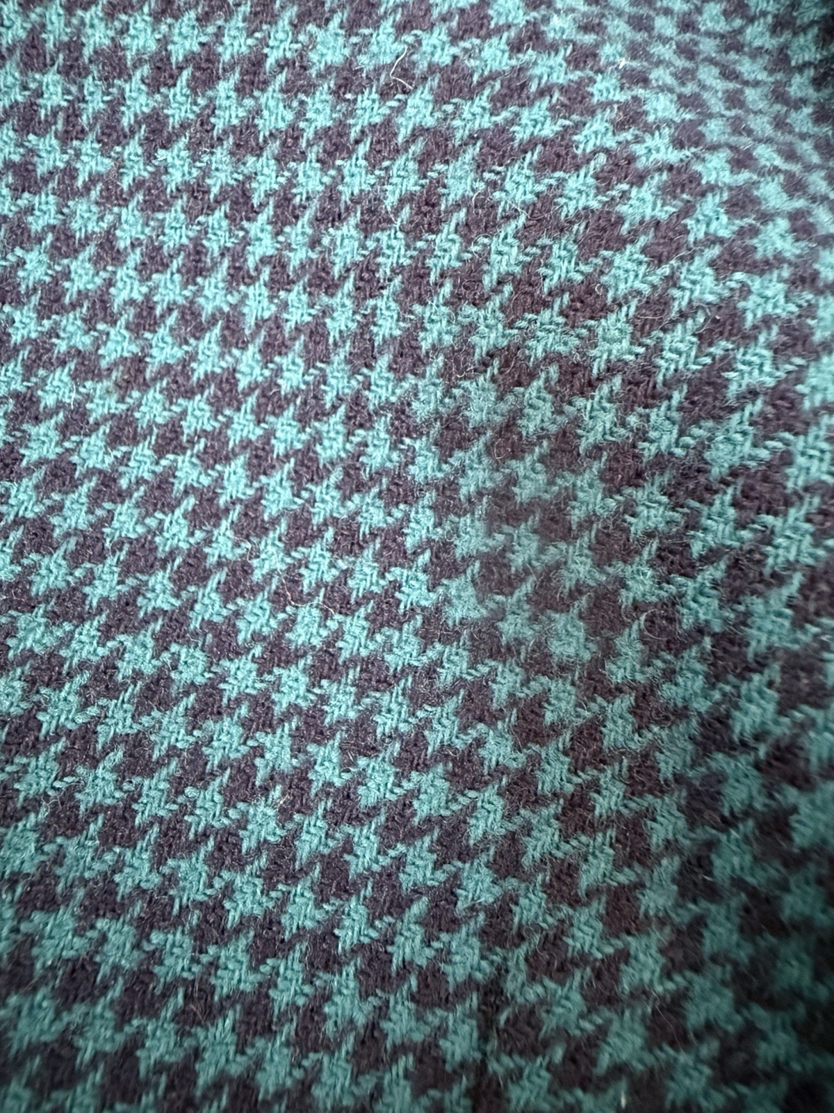 VTG Pendleton Teal Blue Houndstooth 100% Virgin W… - image 9