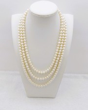 High Quality High Luster Layered Genuine White Freshwater Pearl Necklace NK522