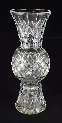 Vintage Waterford Crystal 10" Footed Vase Ireland Rare Shape