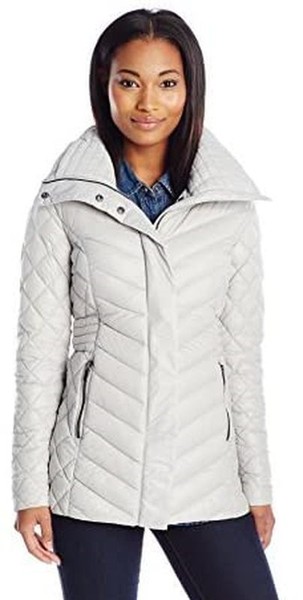 Women Badgley Mischka Jacket Silver Nylon 34 / XS