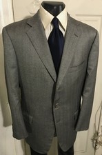 ERMENEGILDO ZEGNA SLIK-WOOL SIZE 46/48R GRAY 3 BUTTON SPORTCOAT