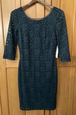 ELIZA J dress size 4 NWT Dark Emerald Green Lace Overlay 3/4 Sleeve. Lined