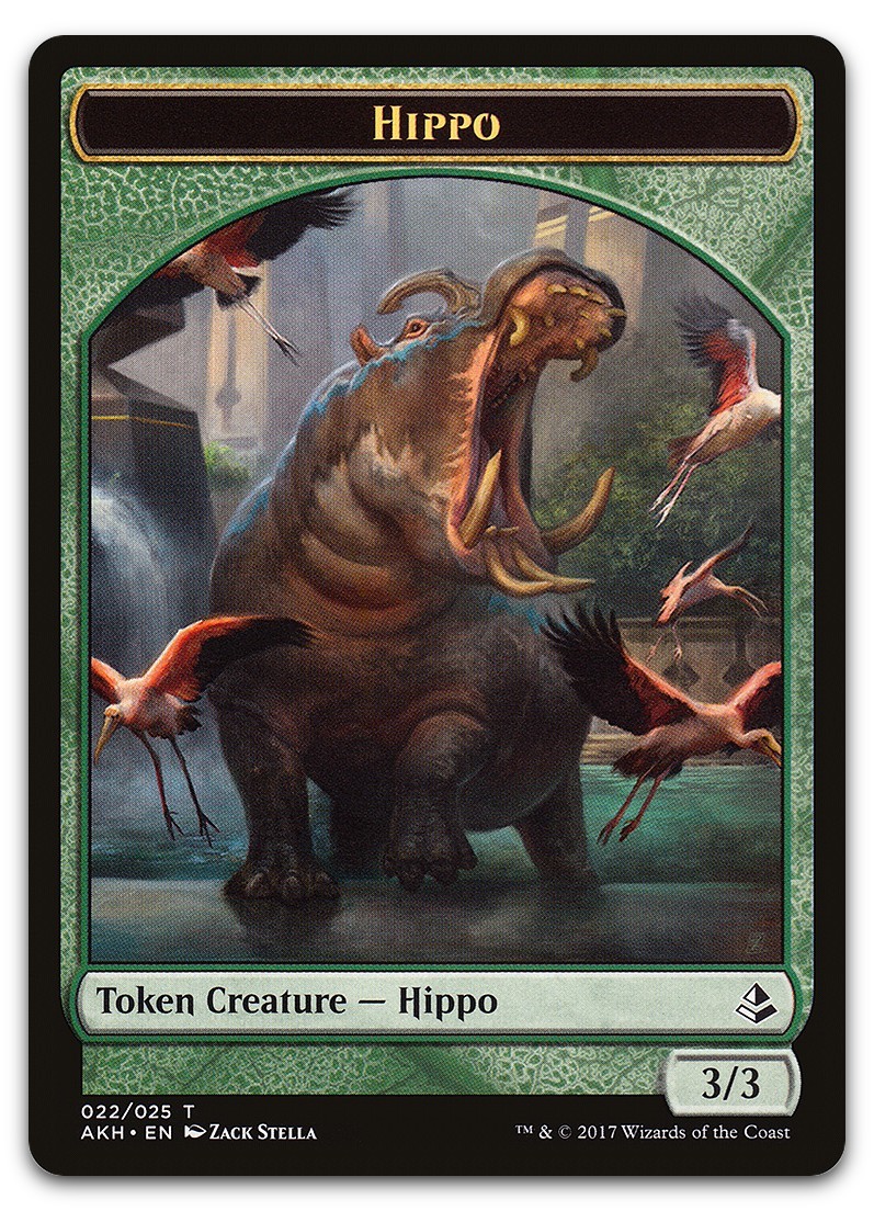 Hippo Token #22 (LP) Amonkhet AKH Magic MTG