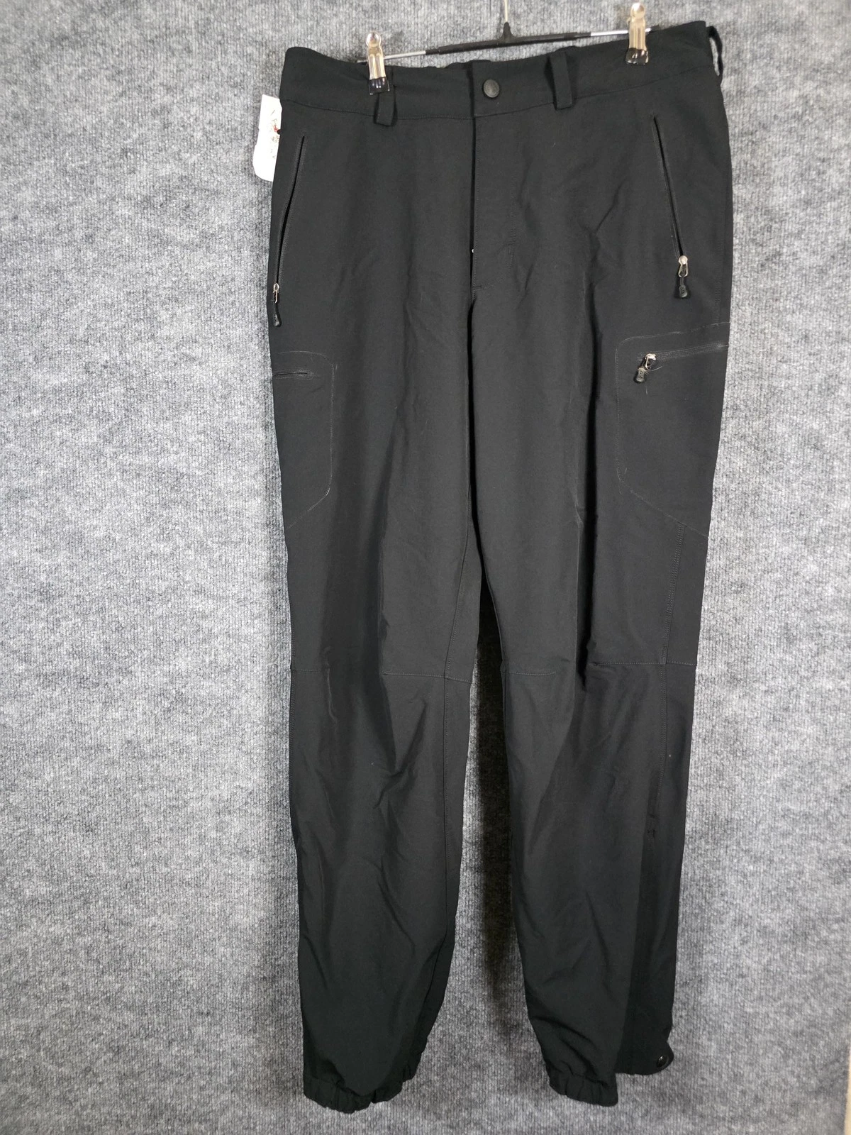 Patagonia Pants Mens 36 Black alpine guide Softshell Hiking Zip Hem Outdoors