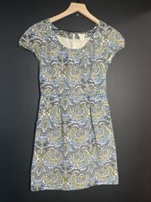 J Crew Womens Dress Paisley Short Sleeve Size 2 Multi Color Zip Up Silk Blendc11