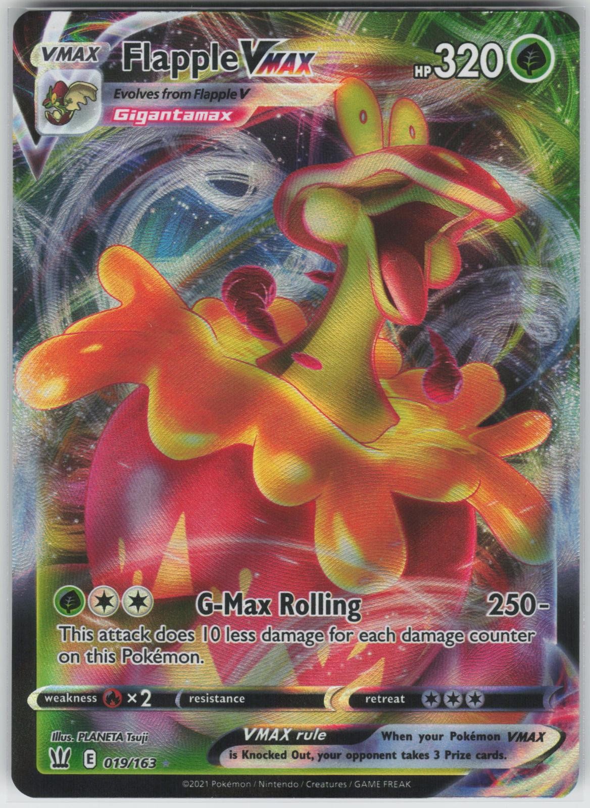 Flapple VMAX 019/163 Holo Ultra Rare Battle Styles Pokemon Near Mint