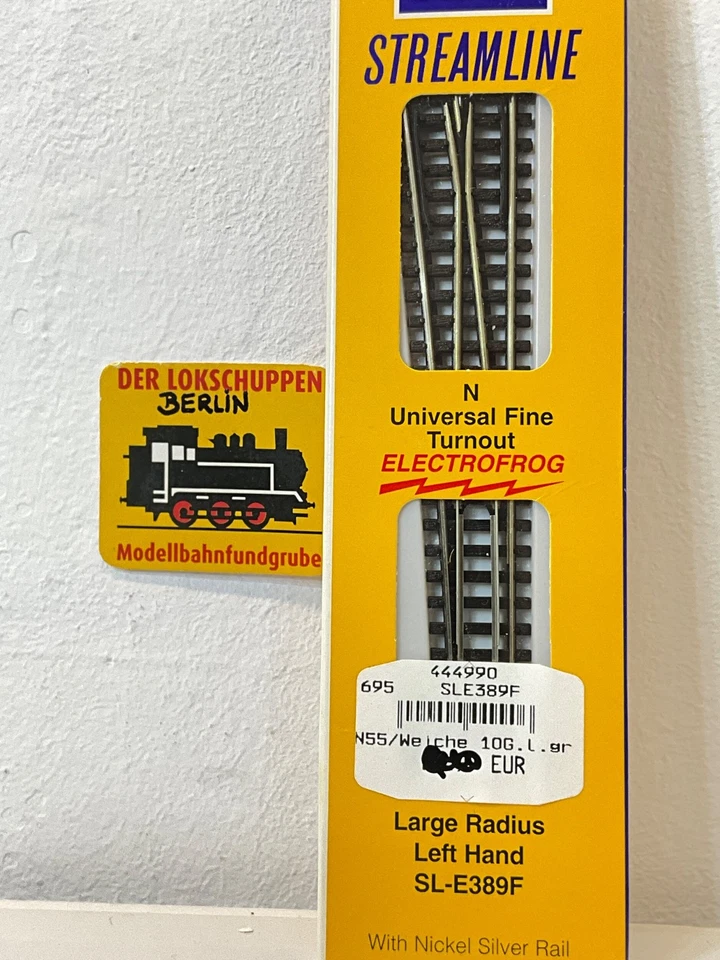 PECO SL-389F: Linke Weiche, grosser Radius , + NEU + N/ 1:160 [C]