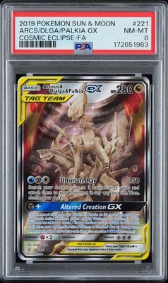 Arceus & Dialga & Palkia GX 221/236 PSA 8 Full Art Alt Art TAG TEAM