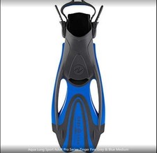 NEW ADULT Aqua Lung Sport Adult Pro Series Zinger Fins Grey  Blue Size Large