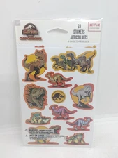Dinosaur Stickers Jurassic World Camp Cretaceous Series 3 Sheets New T Rex 