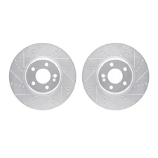 Dynamic Friction Company 7002-63034 Brake Rotors   Drilled & Slotted   Silver