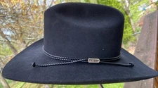 Stetson F2621 Carson Cowboy Hat Size 7/56  Long Oval 4X Beaver 700 Black NICE
