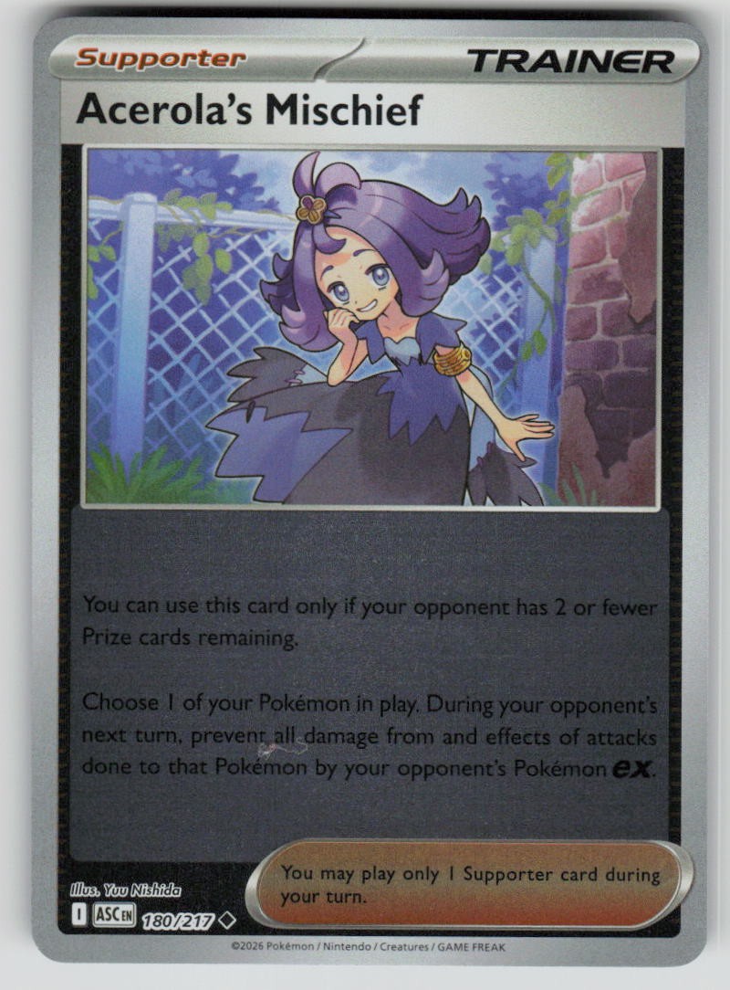 Acerola's Mischief 180/217 Reverse Holo ME: Ascended Heroes Near Mint EN Pokemon