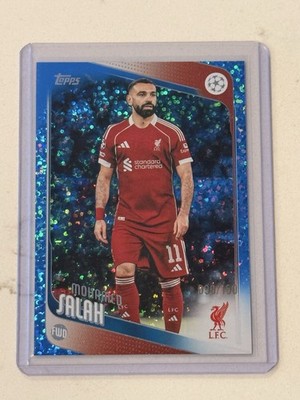 Topps 2025-26 UEFA Club Competitions Mohamed Salah #136 Blue 099/150