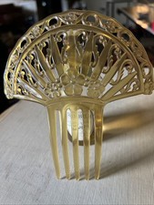 Art Deco blonde celluloid hair comb Spanish mantilla style hair ornament