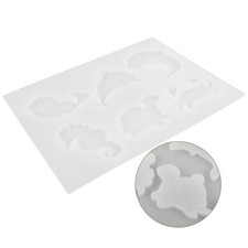 Silver Silicone Marine Animal Mold Flexible Reusable DIY Keychain Casting Mold