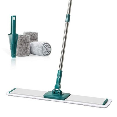 Commercial Flat Microfiber Floor Mop Cleaning System 24'' Inch Wet Dry and Dus...
