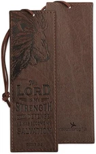 Christian Art Gifts Premium Vegan Faux Leather Scripture Bookmark for Men: The L