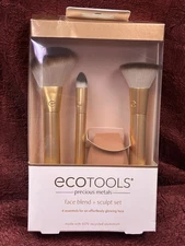 ECO Tools Precious Metals, Face Blend + Sculpt Set 4 Piece 60% Recycled Aluminum