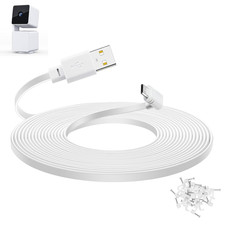 20 Ft Cable for WYZE Cam Pan V3 Camera, Flat Micro USB Extension Power Cord, 90