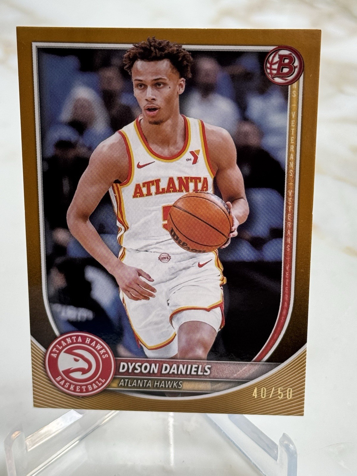 Dyson Daniels 2025 Bowman #166 Gold Border Paper /50 Hawks