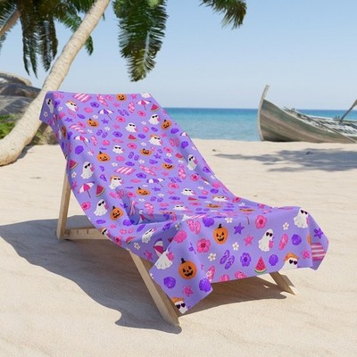 Spooky Summer Ghost Beach Towel Tropical Pumpkin Halloween Pool Towel Cute Gift