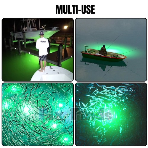12V/24V 126 LED Green Deepsea Underwater Fishing Light Lamp Boat Fish Attract 5M - Picture 5 of 12