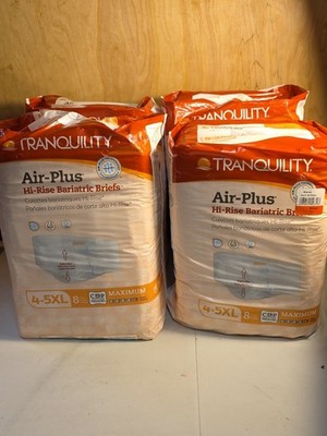 Tranquility Air-Plus Bariatric Briefs 4-5XL, 70 to 108''34oz Capacity,32ct,4 Bags